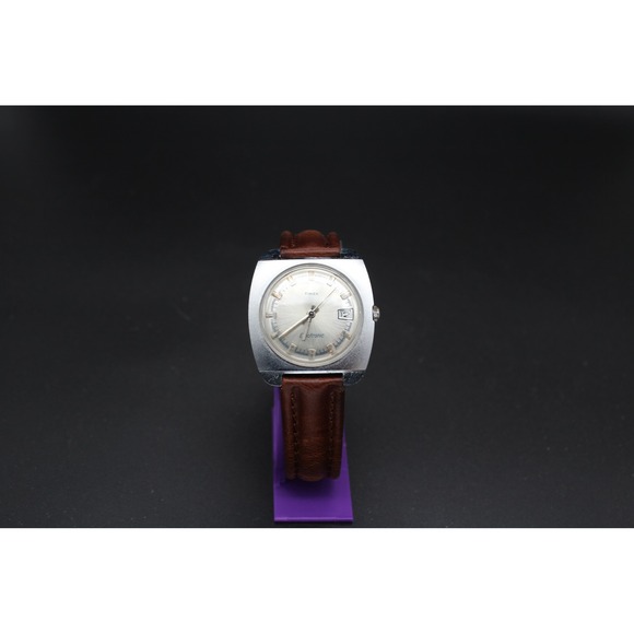 Timex Other - Vintage 1970s Timex Electronic Date Watch 36.5mm Silver Dial Runs